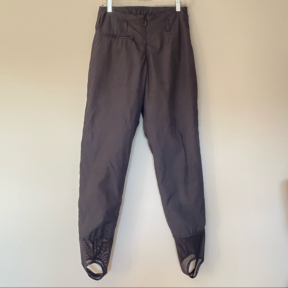 Obermeyer Ski Pants Black Thermolite Softshell Winter Stirrup Feet, size 10